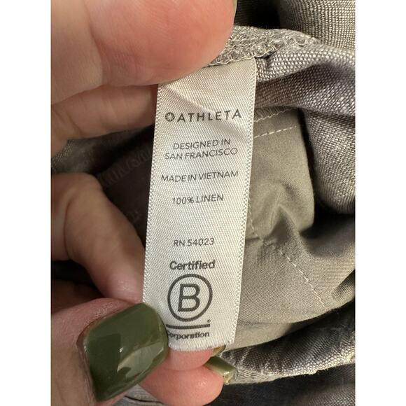Athleta Cabo Linen 4" Short in Chambray Gray Size 12 - Picture 9 of 10